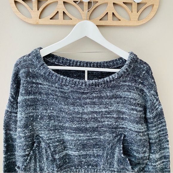Free People Pullover Crop Sweater Gray Sz Small - Picture 2 of 8
